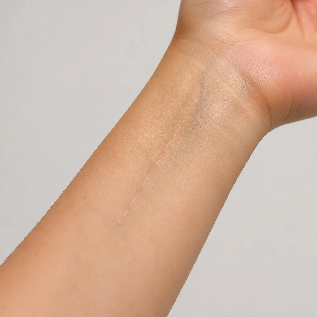 Forearm before cover-up tattoo